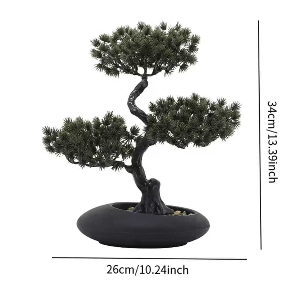 Artificial Japanese Pine Bonsai Tree Realistic Mini Zen Plant For Home Office 1