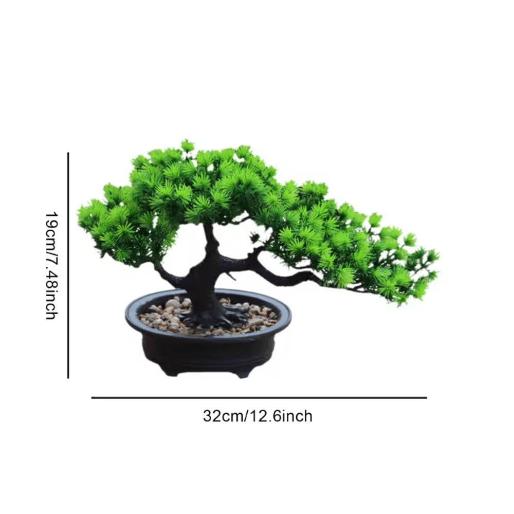 Artificial Japanese Pine Bonsai Tree Realistic Mini Zen Plant For Home Office 4