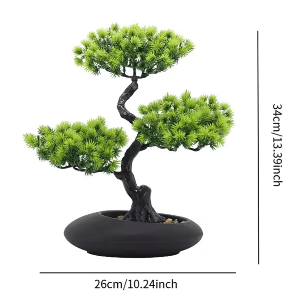 Artificial Japanese Pine Bonsai Tree Realistic Mini Zen Plant For Home Office 6