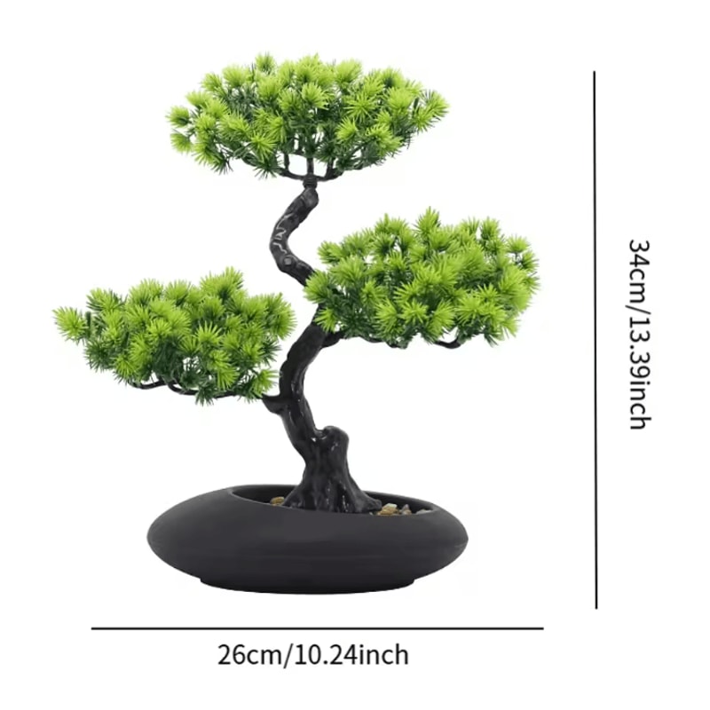 Artificial Japanese Pine Bonsai Tree Realistic Mini Zen Plant For Home Office 6
