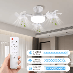 modern led ceiling fan with light – remote control 3-speed silent cooling fan
