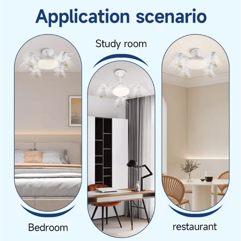 Modern LED Ceiling Fan With Light Remote Control 3Speed Silent Cooling Fan 1