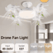 Modern LED Ceiling Fan With Light Remote Control 3Speed Silent Cooling Fan 3