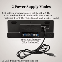 smart voice control led digital alarm clock – temperature display & snooze night mode