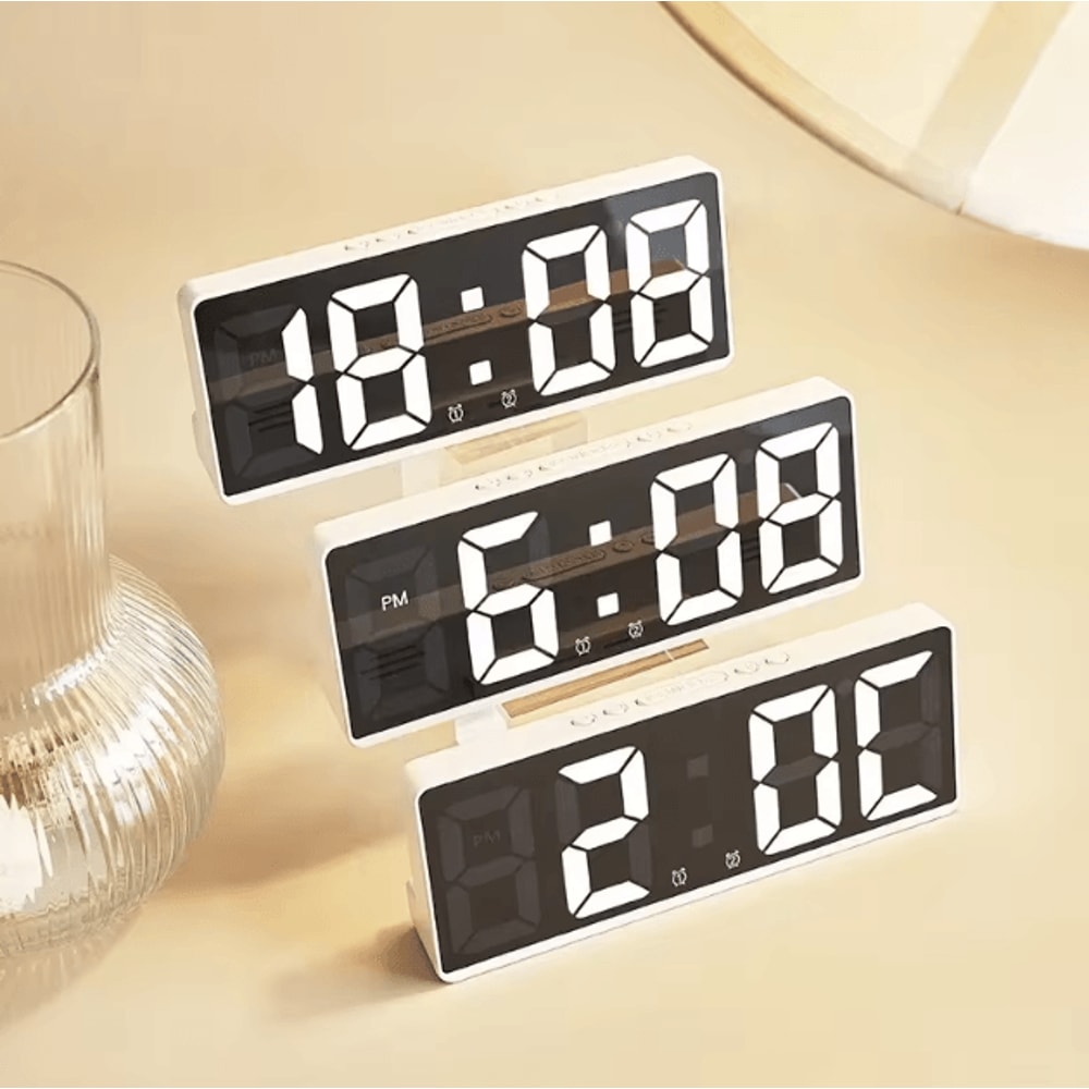 Smart Voice Control LED Digital Alarm Clock Temperature Display Snooze Night Mode 1