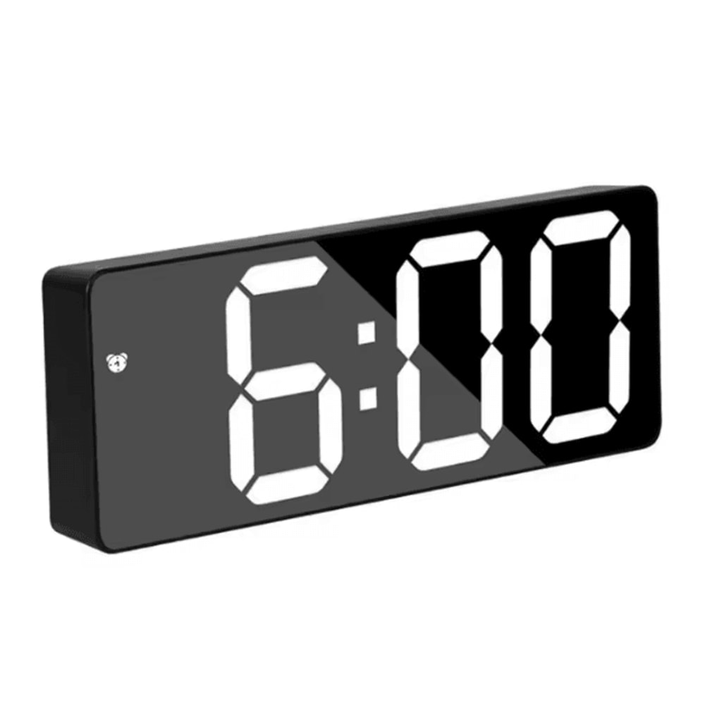Voice Control LED Mirror Alarm Clock Smart Digital Clock With Temperature Snooze 1