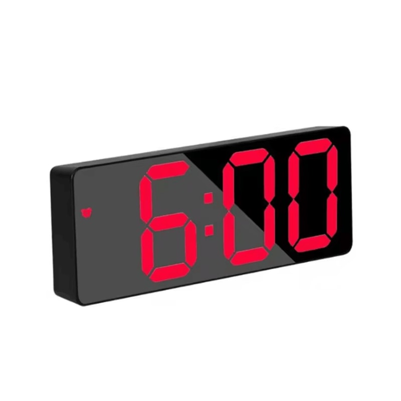 Voice Control LED Mirror Alarm Clock Smart Digital Clock With Temperature Snooze 5