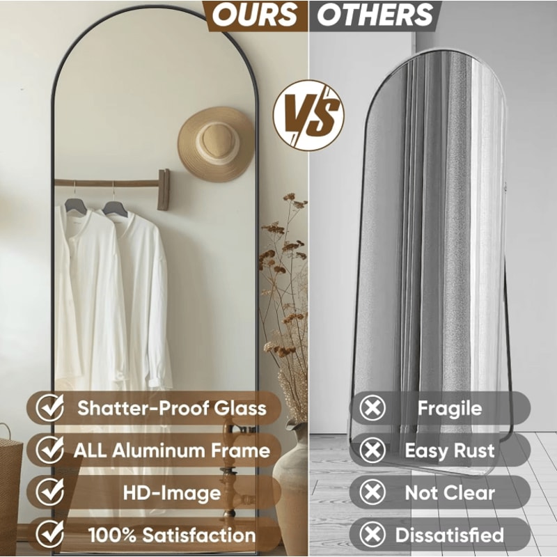 58x18 Full Length Floor Mirror Oversized Standing Mirror With Frame For Bedroom Living Room 4