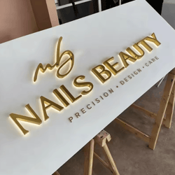 custom 3d led business sign – backlit letter logo signage for shop & salon branding