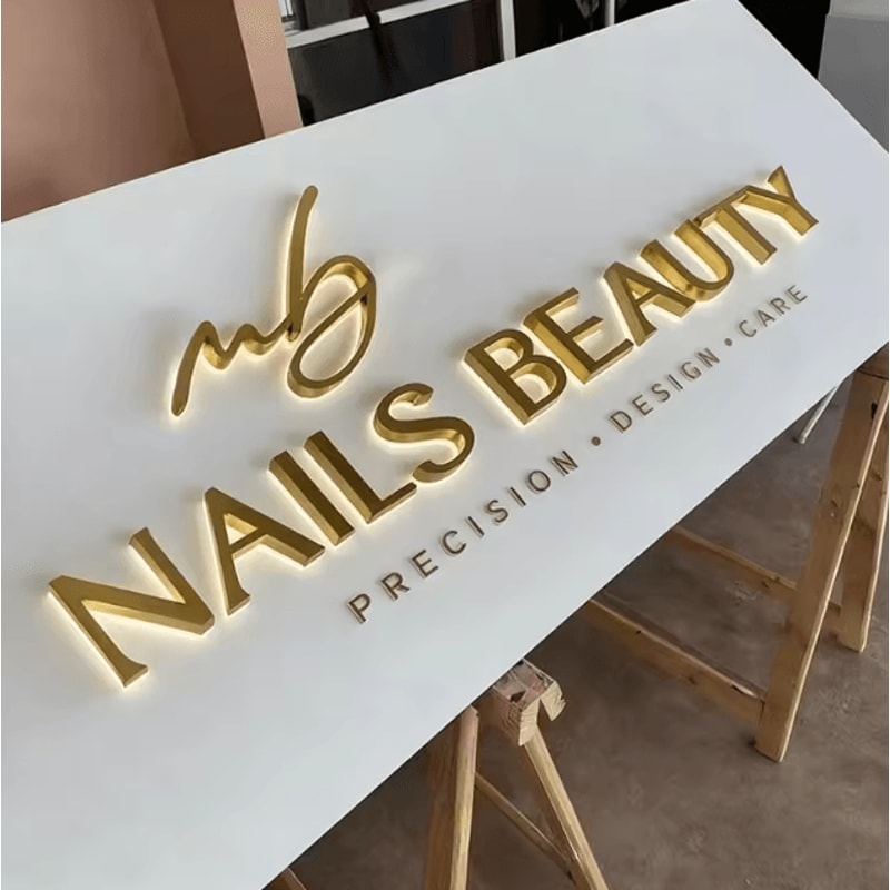 Custom 3D LED Business Sign Backlit Letter Logo Signage For Shop Salon Branding 0