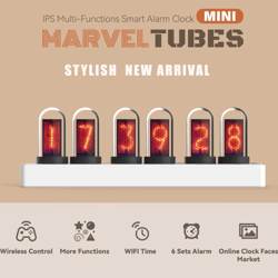 wifi rgb nixie tube clock – smart ips digital alarm clock with custom display