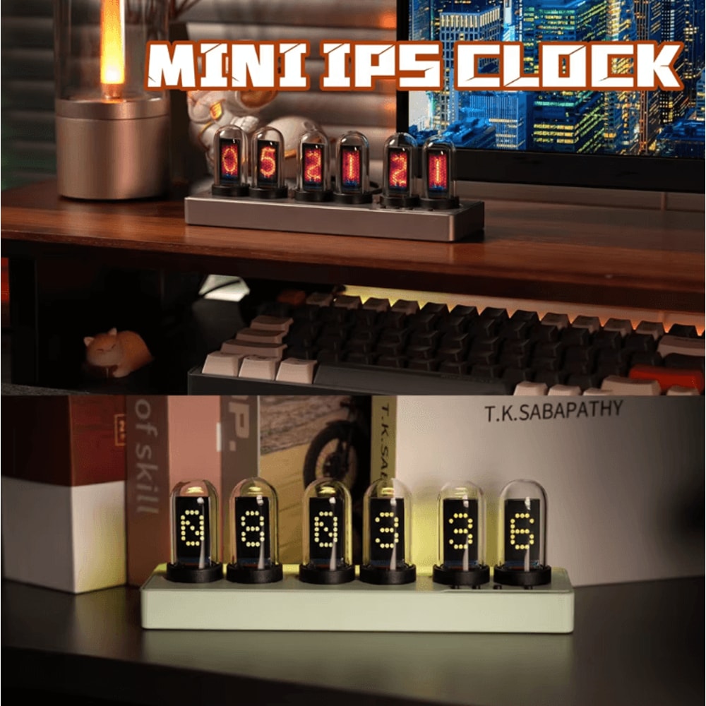 WiFi RGB Nixie Tube Clock Smart IPS Digital Alarm Clock With Custom Display 1