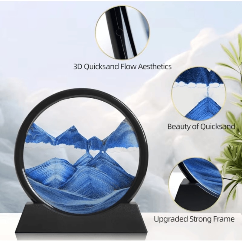 3D Moving Sand Art Picture Quicksand Hourglass Sandscape For Relaxing Home Office Decor 2