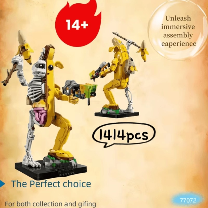 1414Piece Banana Brick Building Set Creative DIY Display Model For Kids Collectors 0