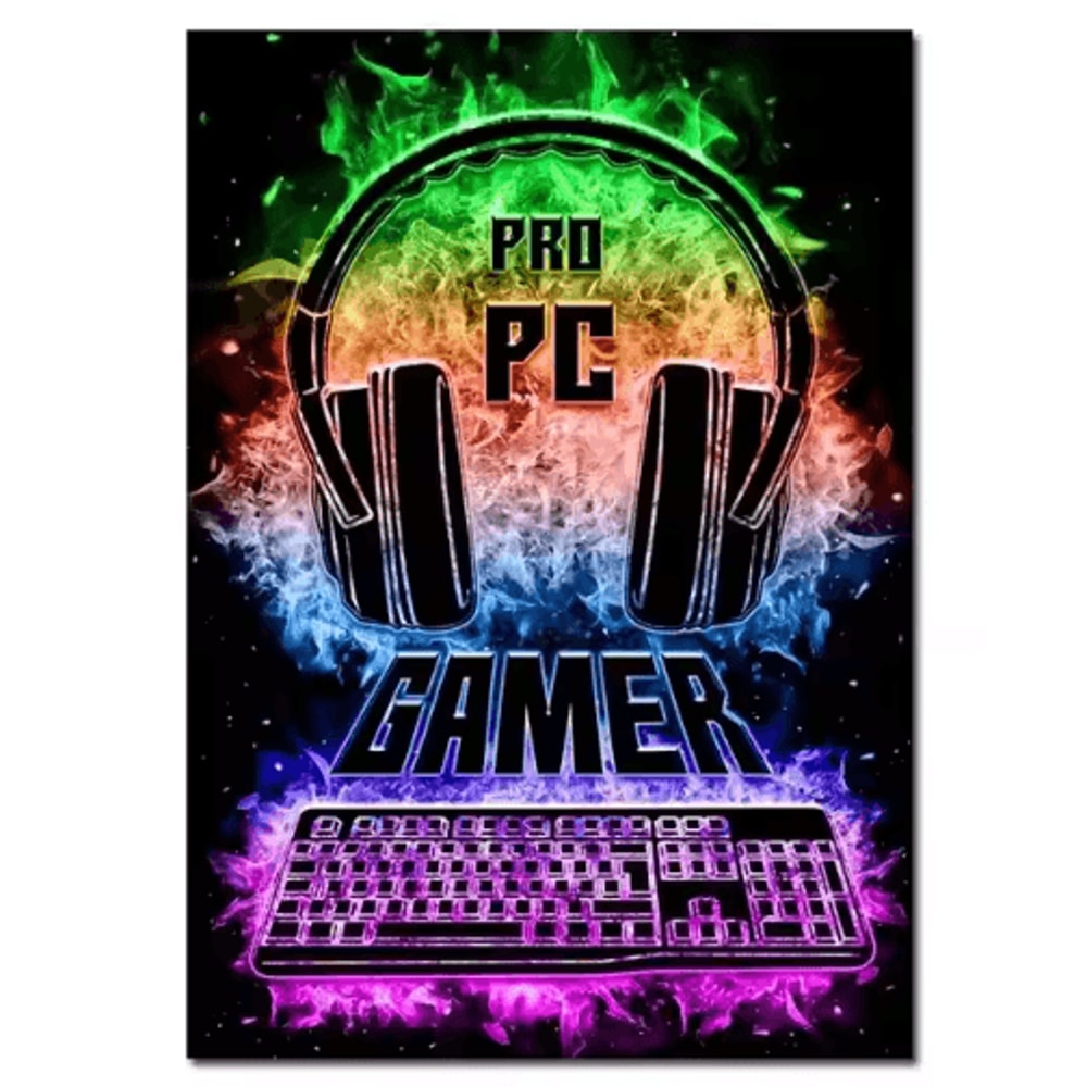 3PCS Gaming Room Canvas Wall Art Punk Gamepad Posters For Gamer Room Decor 2