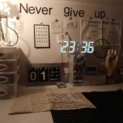 3d led digital wall clock – modern glow night mode clock for home decor