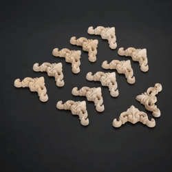 16pcs wood carved applique set – decorative corner decals for furniture & wall design