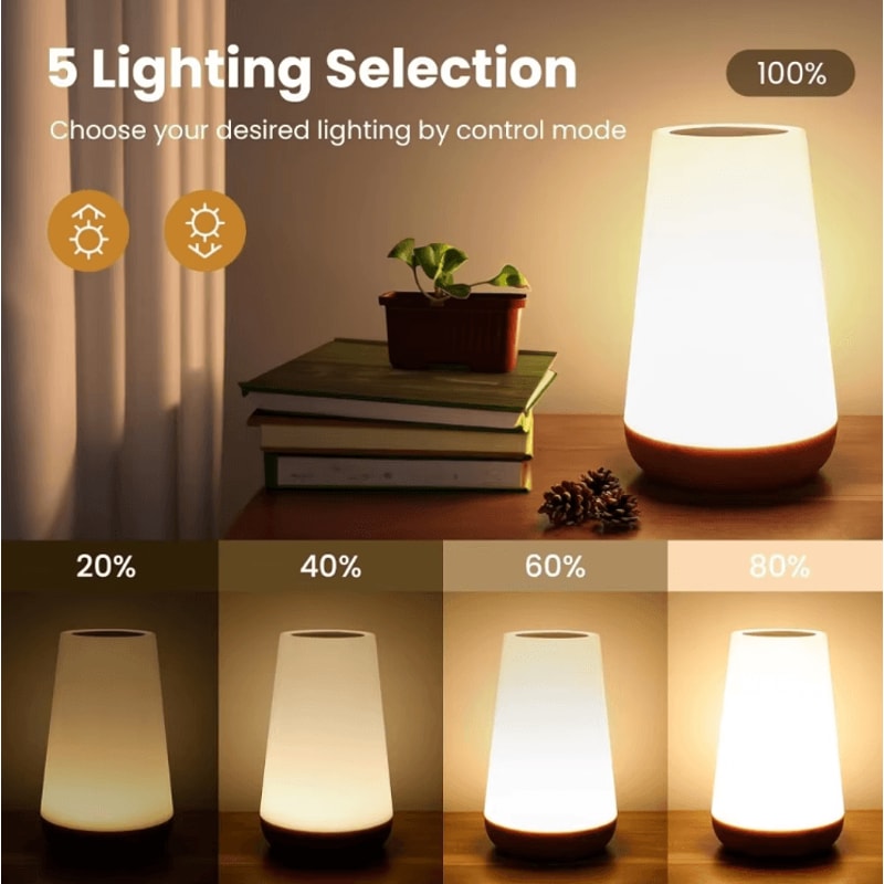 USB Rechargeable RGB Touch Lamp Dimmable Bedside Night Light With 13 Colors 2