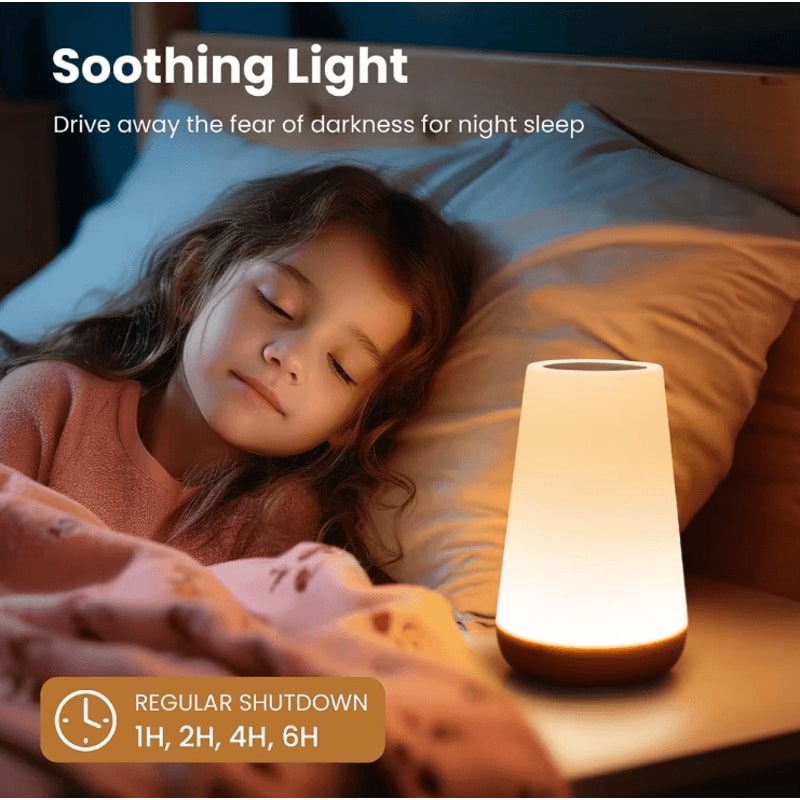 USB Rechargeable RGB Touch Lamp Dimmable Bedside Night Light With 13 Colors 3