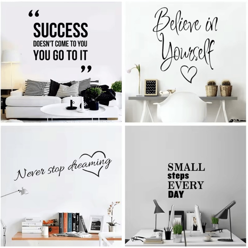 Inspirational Wall Quote Sticker Decal Waterproof Peel Stick Phrase Decor For Home 0