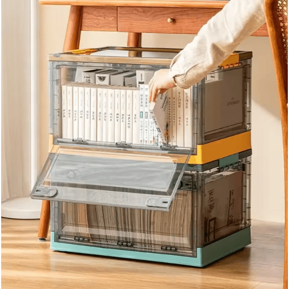 Foldable Transparent Storage Box Large Capacity Clothes Organizer For Wardrobe Home 2