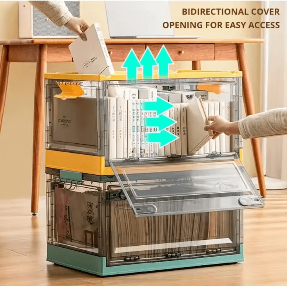 Foldable Transparent Storage Box Large Capacity Clothes Organizer For Wardrobe Home 4