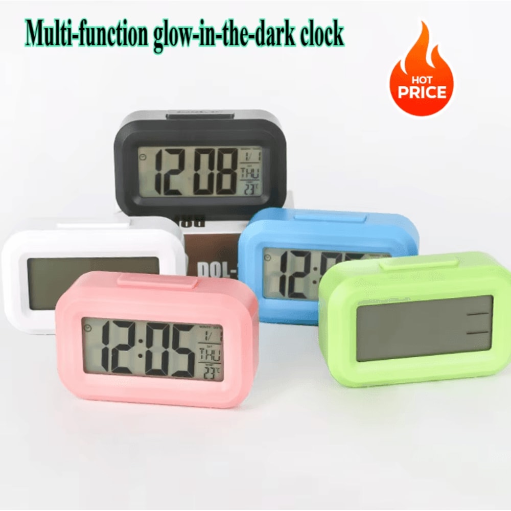 LED Digital Alarm Clock With Backlight Snooze Calendar Desktop Clock For Home Office 0