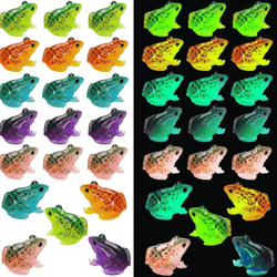 glow-in-the-dark mini frog figurines luminous resin set for terrariums & diy decor