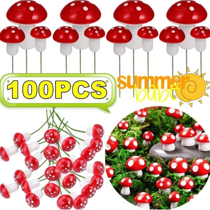 Mini Artificial Mushroom Set Foam Fairy Garden Decor For DIY Terrariums Crafts 0