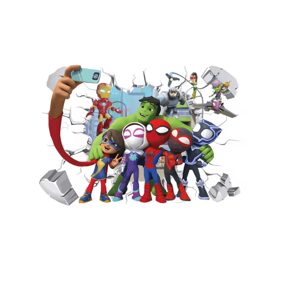 Cute Spiderman Wall Stickers Removable Superhero PVC Decals For Kids Room Decor 6