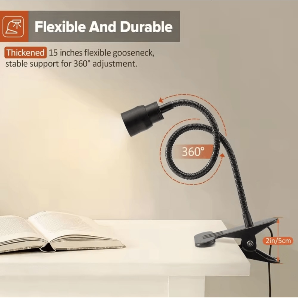 Zoomable LED Clip Reading Light USB Flexible Gooseneck Book Lamp For Bed Study 2
