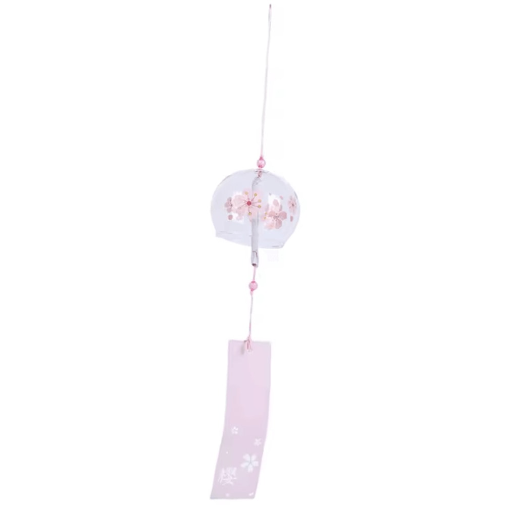 Japanese Sakura Glass Wind Chime Elegant Furin Bell Hanging Decor For Home Garden 3