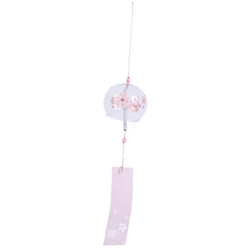 Japanese Sakura Glass Wind Chime Elegant Furin Bell Hanging Decor For Home Garden 3