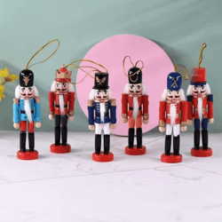 mini nutcracker soldier figurines 12cm christmas ornament set for desk & holiday decor