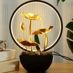 usb tabletop water fountain led waterfall desktop zen fountain with natural stones