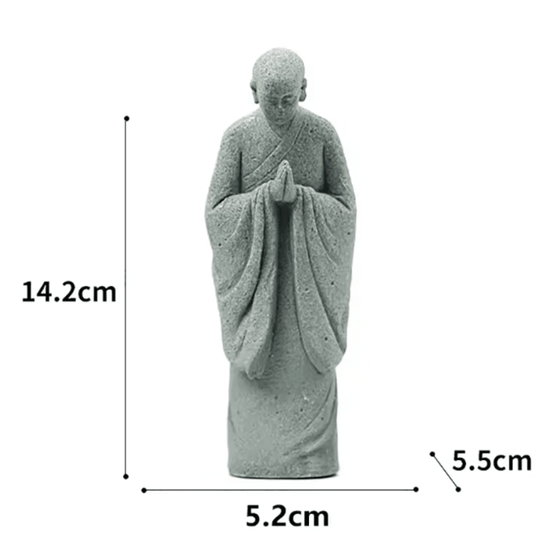 White Zen Monk Figurine Tranquil Feng Shui Mini Statue For Garden Desktop Decor 3