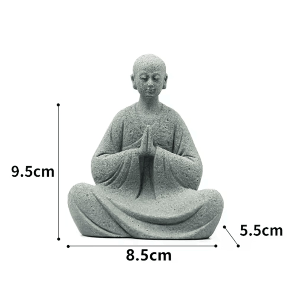 White Zen Monk Figurine Tranquil Feng Shui Mini Statue For Garden Desktop Decor 4