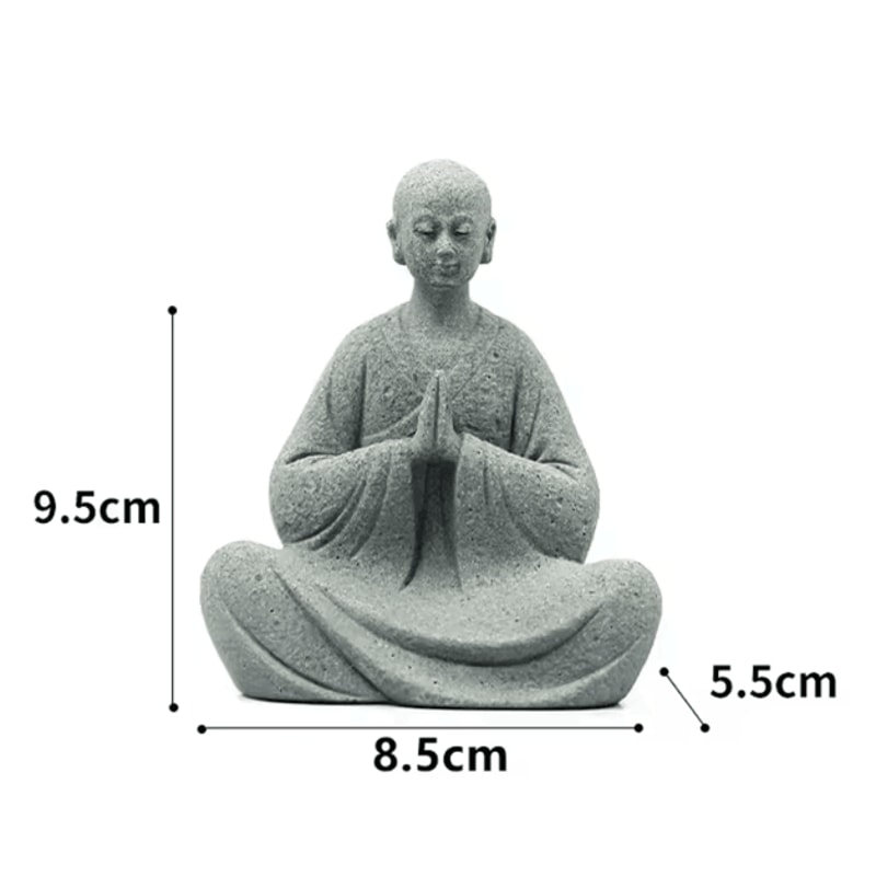 White Zen Monk Figurine Tranquil Feng Shui Mini Statue For Garden Desktop Decor 4