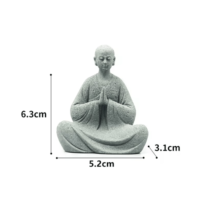 White Zen Monk Figurine Tranquil Feng Shui Mini Statue For Garden Desktop Decor 5