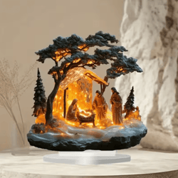 transparent acrylic nativity scene ornament elegant christian christmas table decor