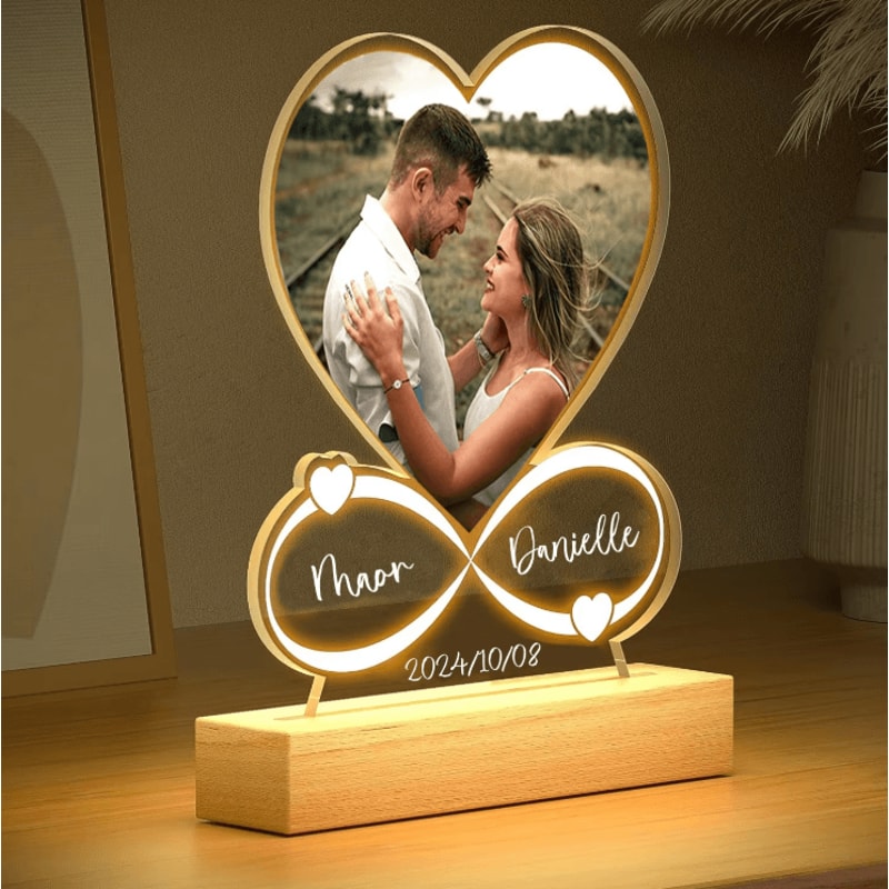 Personalized Acrylic Photo Love Frame Custom Couple Plaque For Anniversary Valentines Gift 3