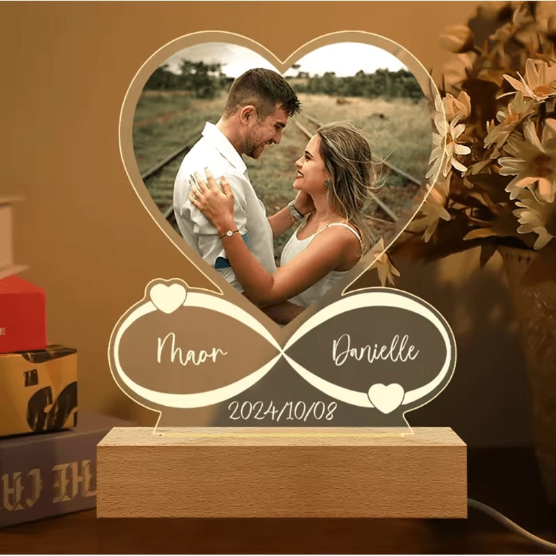 Personalized Acrylic Photo Love Frame Custom Couple Plaque For Anniversary Valentines Gift 4