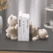 Cute Bear Bookend Decor Cream Resin Figurine For Stylish Home Shelf Display 0