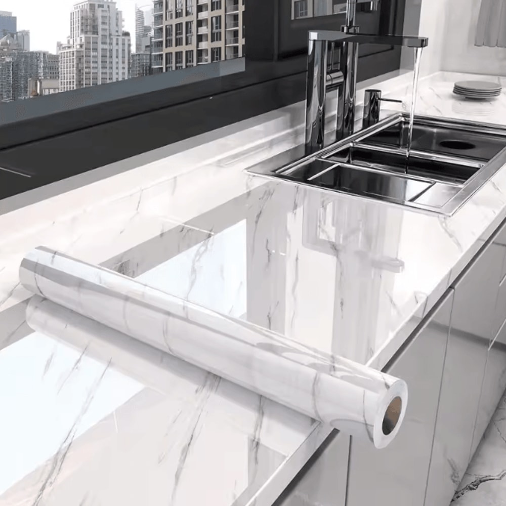 Marble Peel And Stick Wallpaper Waterproof Self Adhesive Contact Paper For Kitchen Bathroom 0