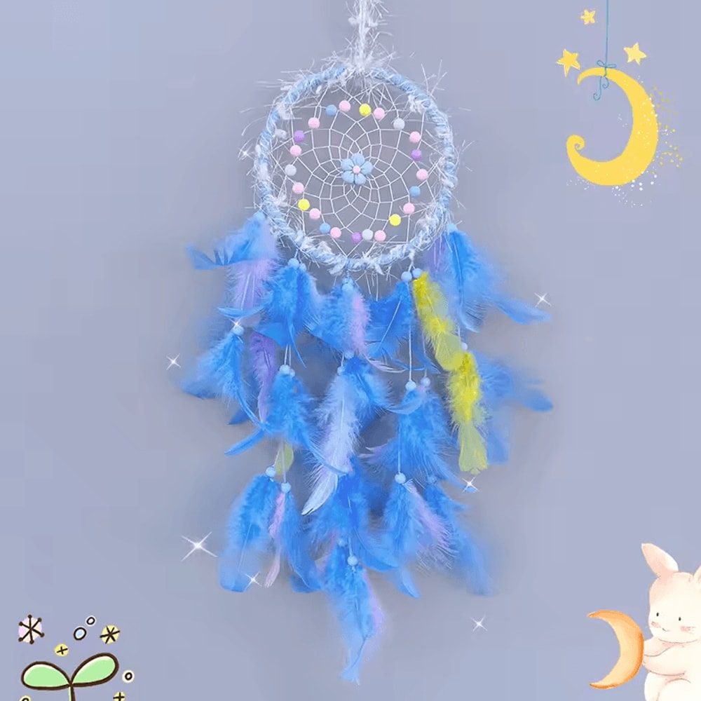 Boho Dream Catcher Wind Chime Handmade Feather Hanging Decor For Home Car 1