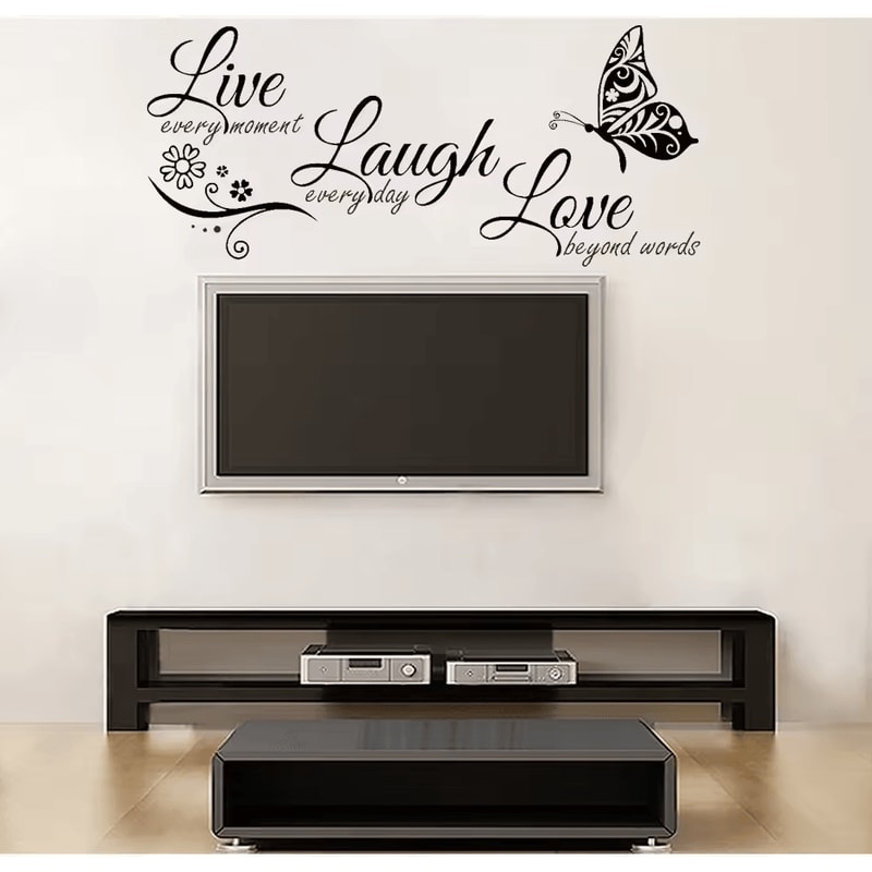 Live Laugh Love Butterfly Wall Sticker Inspirational Quote Vinyl Decor For Living Room 2