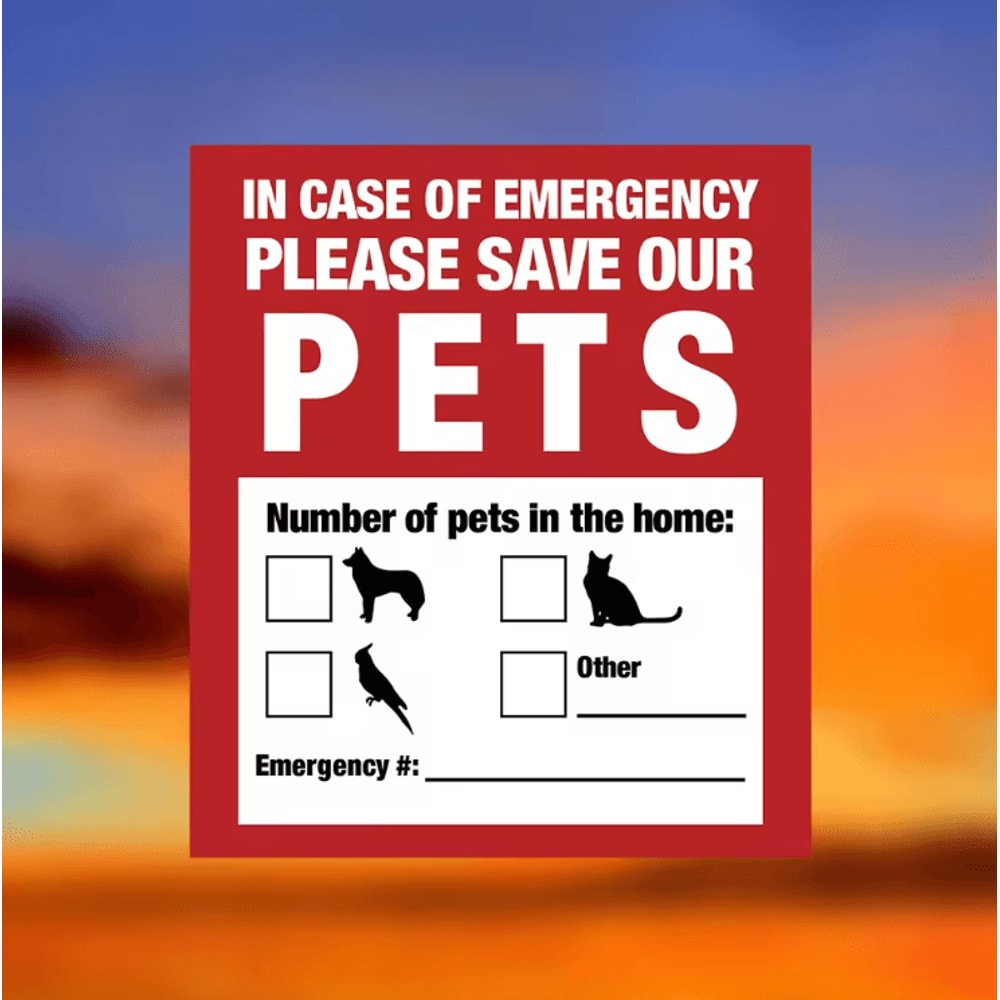 Pet Alert Window Sticker Emergency Rescue Static Cling Decal 4 Pack 3