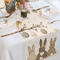 Easter Bunny Linen Table Runner Spring Farmhouse Dining Decor With Egg Floral Design 2