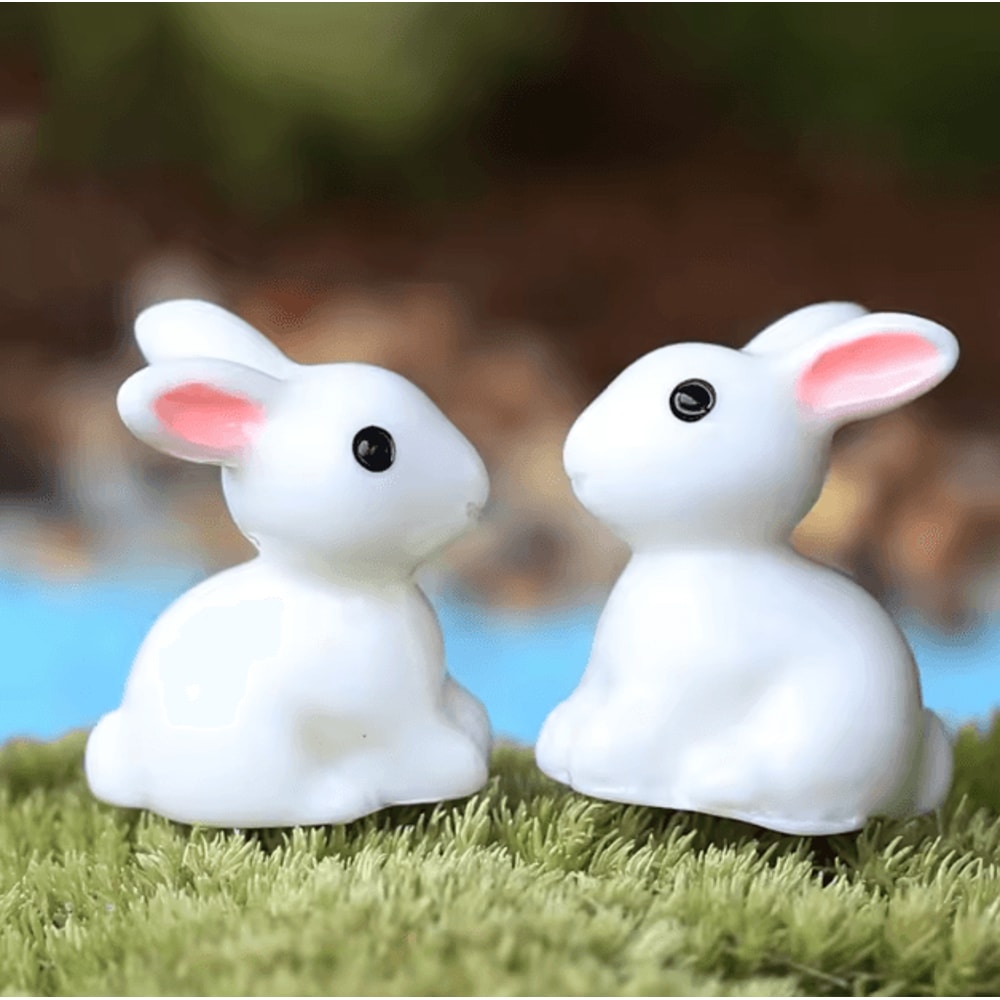 Mini Animal Figurines Set Cute Resin Fairy Garden Dollhouse Decor Accessories 0