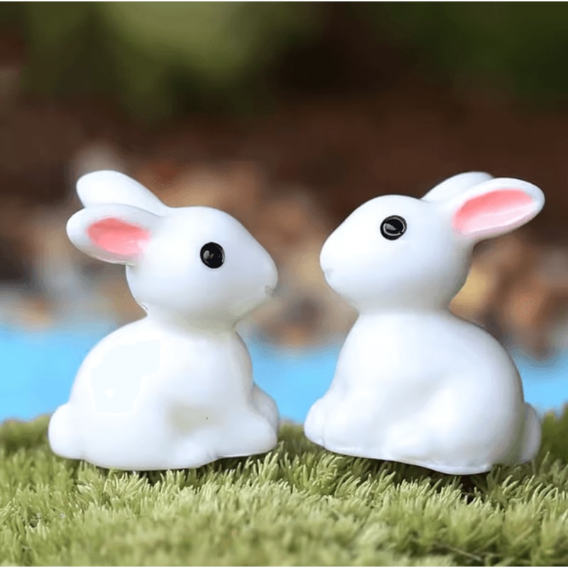 Mini Animal Figurines Set Cute Resin Fairy Garden Dollhouse Decor Accessories 0